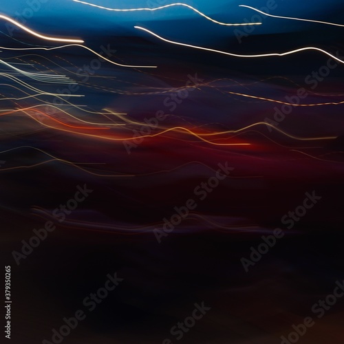 colorful lights at nigth on the street in Bilbao city Spain, abstract background