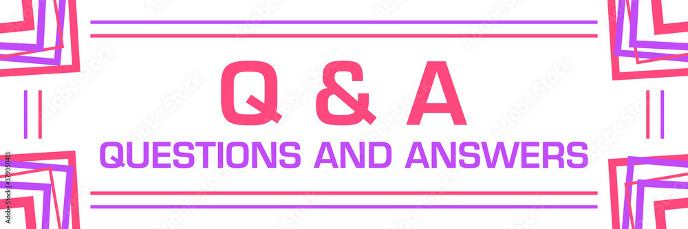 Q And A - Questions And Answers Pink Purple Random Borders Horizontal Q And A - Questions And Answers Pink Purple Random Borders Horizontal