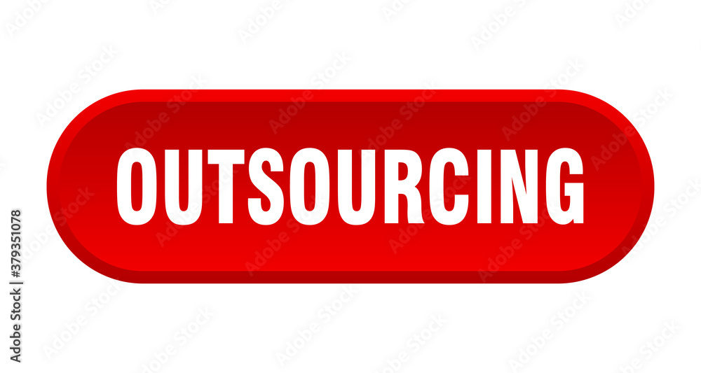 outsourcing button. rounded sign on white background outsourcing button. rounded sign on white background
