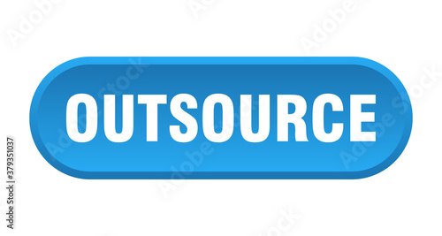 outsource button. rounded sign on white background