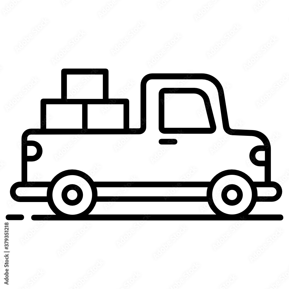 Naklejka premium A logistics truck also known as pickup truck 
