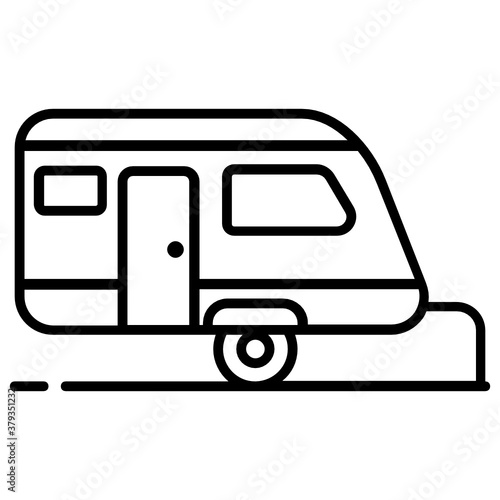 
Icon of self propelled vehicle, flat design of caravan vector 
