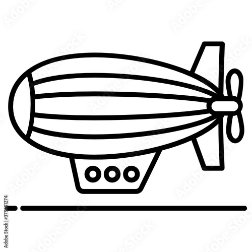 
Air blimp flat editable icon, airship vector concept 
