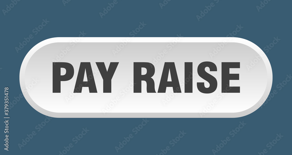 pay raise button. rounded sign on white background pay raise button. rounded sign on white background