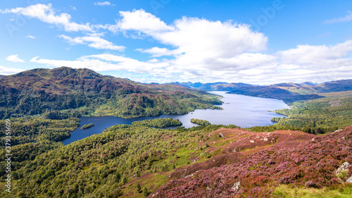 Slika na platnu View from Ben A'an hill over Loch Katrine in the Trossachs in Scotland