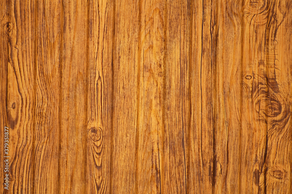 Fototapeta premium Wood texture. Fragment of a wooden wall close-up.
