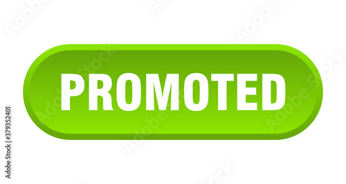 promoted button. rounded sign on white background
