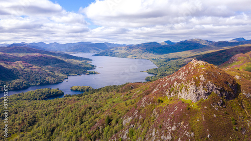 Bild auf Leinwand View over Ben A'an hill and Loch Katrine in the Trossachs in Scotland