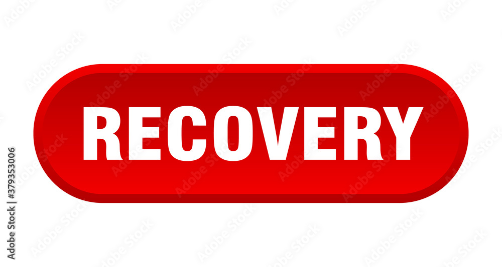 recovery button. rounded sign on white background recovery button. rounded sign on white background