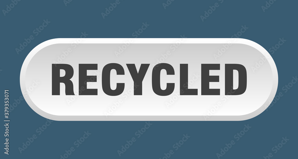 recycled button. rounded sign on white background recycled button. rounded sign on white background