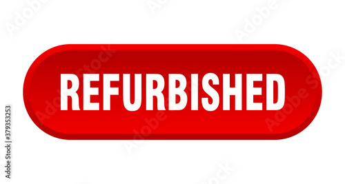 refurbished button. rounded sign on white background