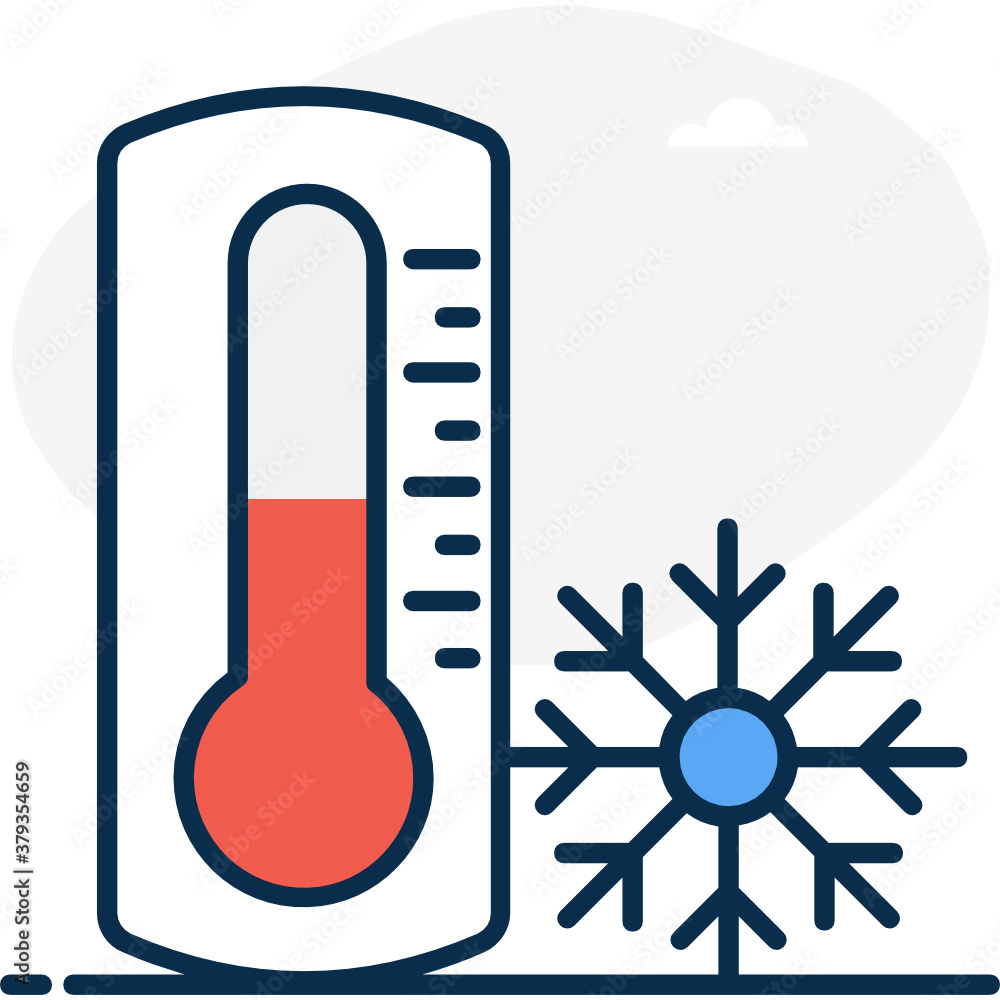 Icon of freezing temperature in flat design
Icon of freezing temperature in flat design