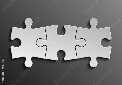 Three sided 3d puzzle presentation infographic template with explanatory text field for business statistics