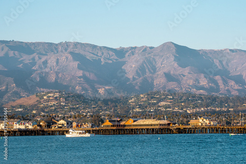 Santa Barbara Harbor during summer season near Pacific ocean coast  , California , USA