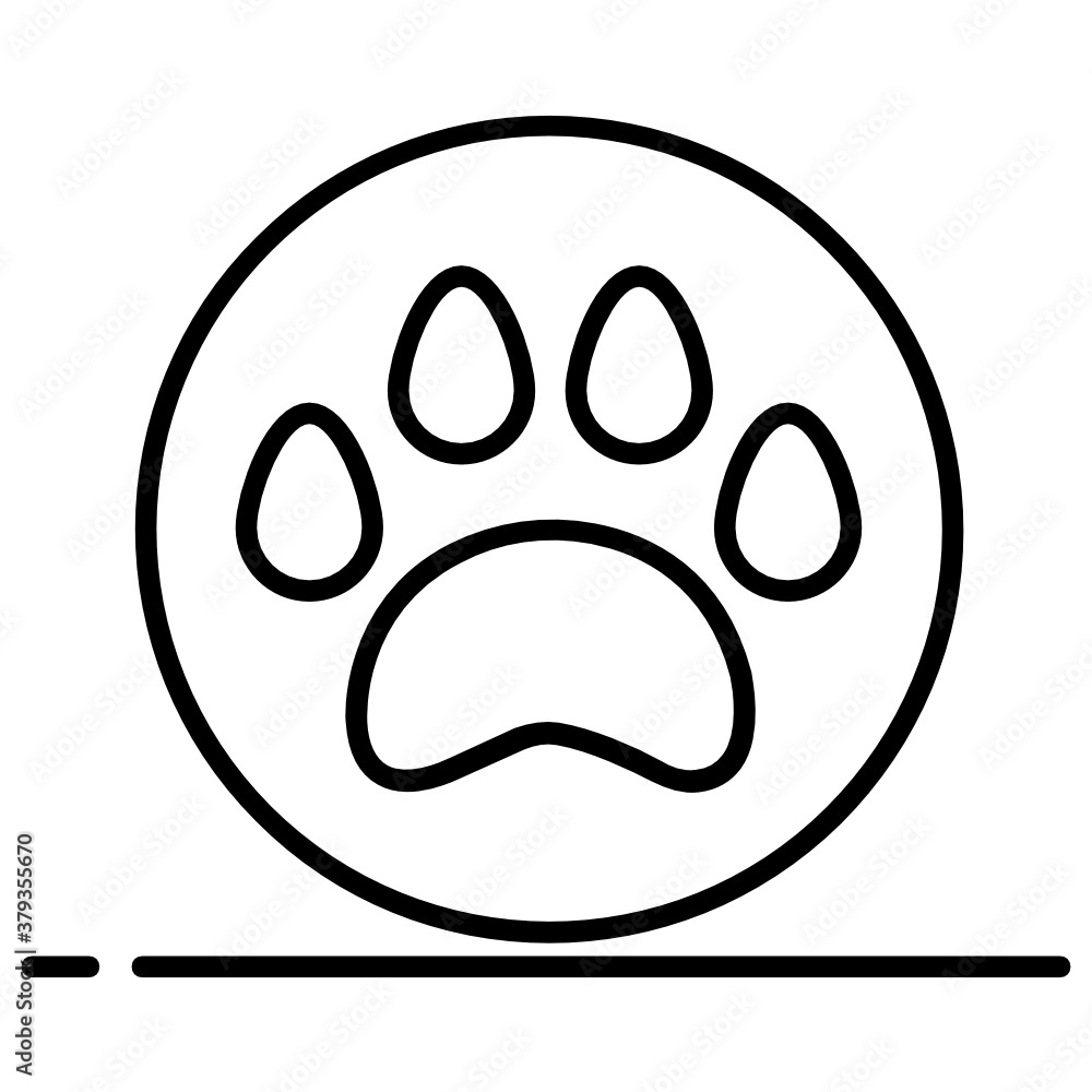 Animal footprint, dog paw icon in flat design
Animal footprint, dog paw icon in flat design