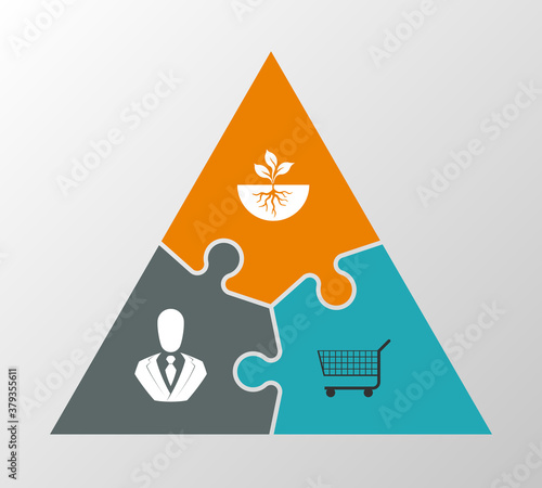 Color pyramid puzzle presentation infographic template with explanatory text field for business statistics illustration