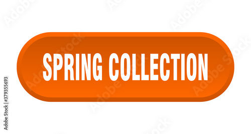 spring collection button. rounded sign on white background