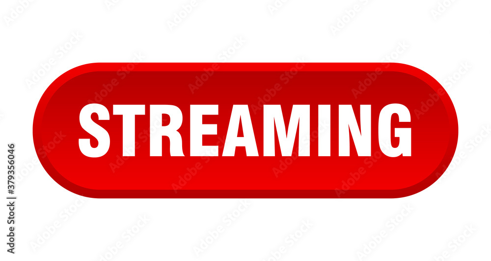streaming button. rounded sign on white background streaming button. rounded sign on white background