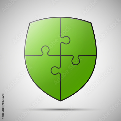 puzzle shield background. illustration
