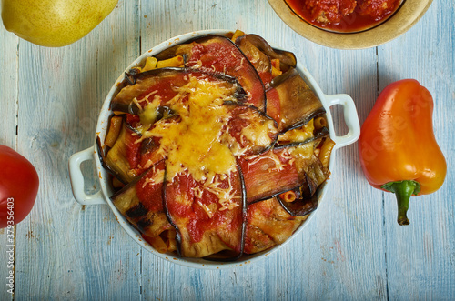 Sicilian Ricotta Eggplant Pasta Timbale photo