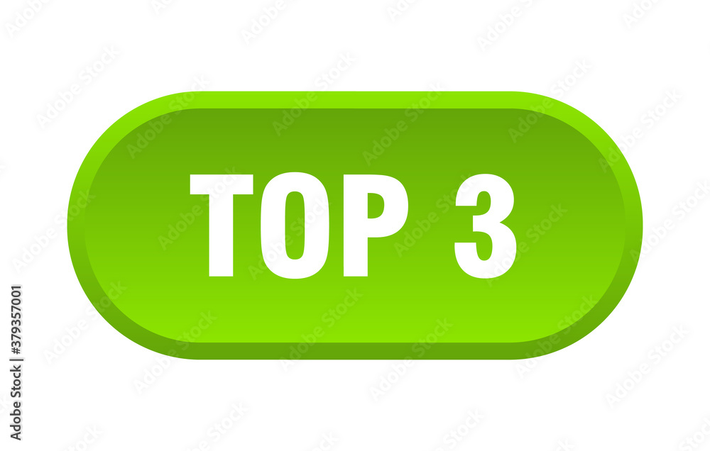 top 3 button. rounded sign on white background top 3 button. rounded sign on white background