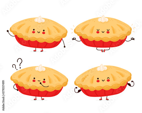 Cute happy funny homemade pie set collection