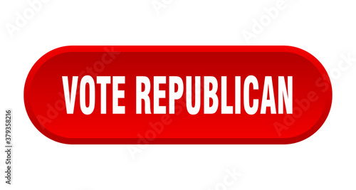 vote republican button. rounded sign on white background