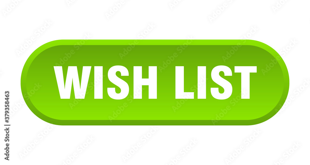 wish list button. rounded sign on white background