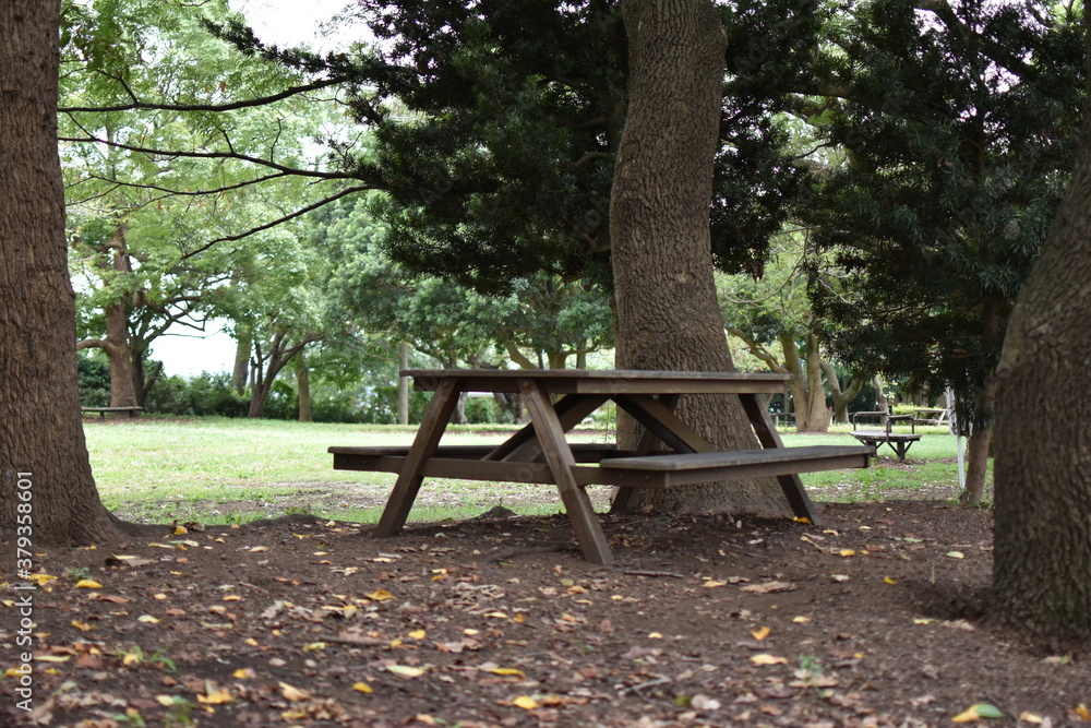 公園のテーブル