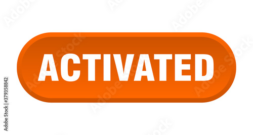 activated button. rounded sign on white background