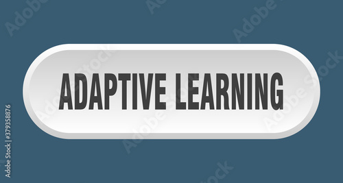 adaptive learning button. rounded sign on white background