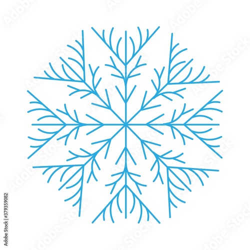  Graceful snowflake isolated on a white background. Winter decor elements for postcards, wrapping paper, banner, magazine and more. Stock vector illustration for decoration and design