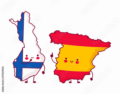 Cute happy funny Spain talk to Finland