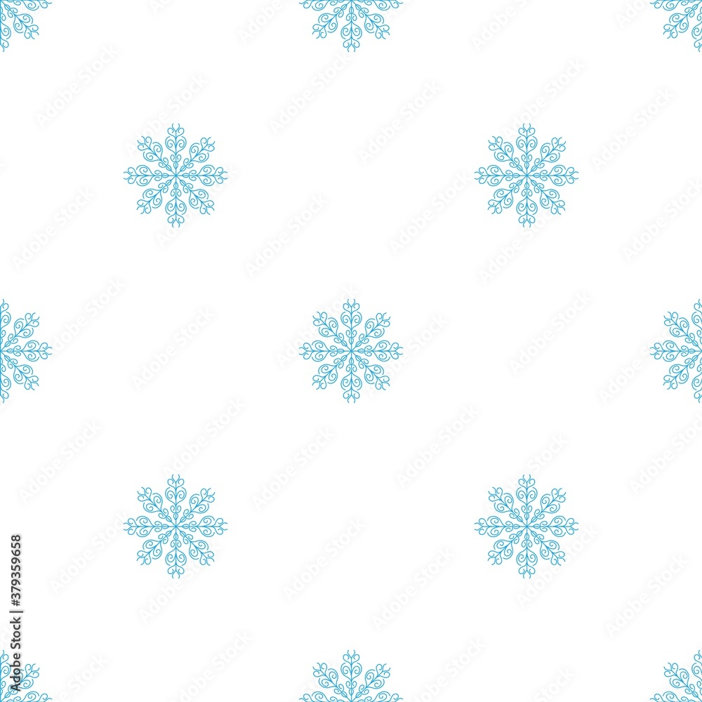 Bright seamless pattern from blue snowflakes on a white background. Winter decor items for postcards, wrapping paper, fabric, wallpaper and more. Stock vector illustration for decoration and design
Bright seamless pattern from blue snowflakes on a white background. Winter decor items for postcards, wrapping paper, fabric, wallpaper and more. Stock vector illustration for decoration and design