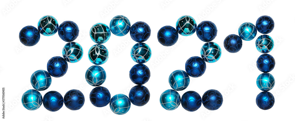 number 2021 made up of new year balls, new year 2021 number 2021 made up of new year balls, new year 2021