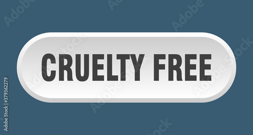 cruelty free button. rounded sign on white background