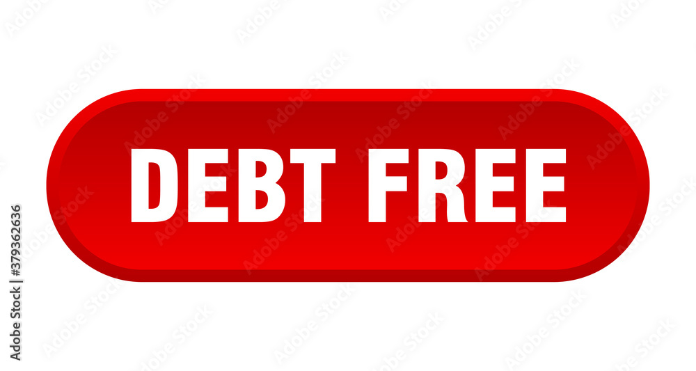 debt free button. rounded sign on white background debt free button. rounded sign on white background