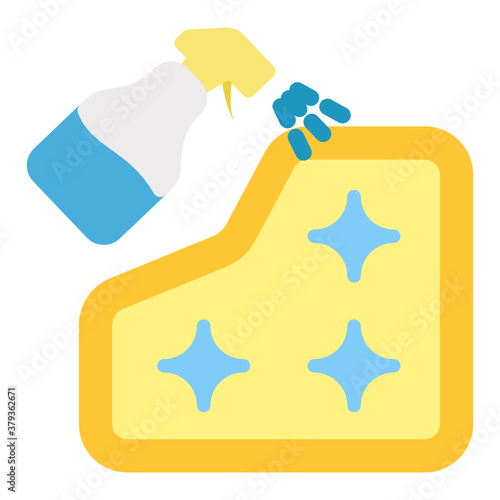 decontamination car shampoo spray Concept, Glittering UV protected Automobile Door Vector Color Icon design, Car detailing on white background, Antimicrobial and Sterilization Sign