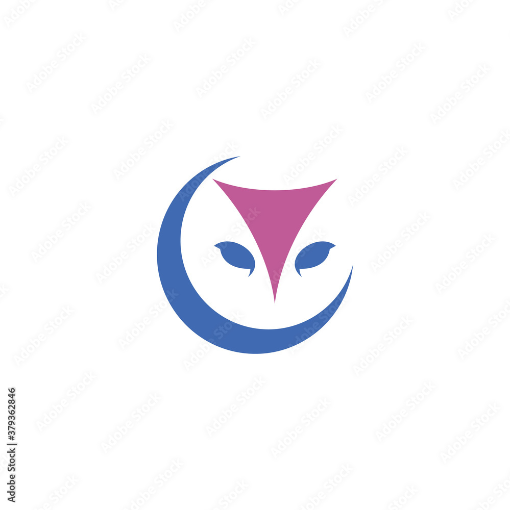 logo design owl head vector