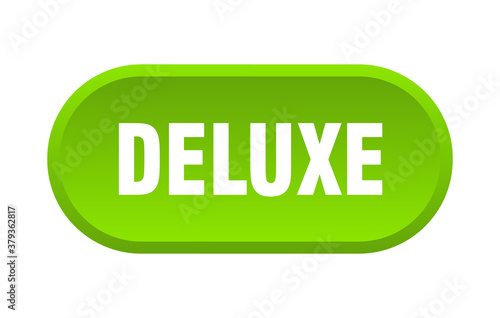 deluxe button. rounded sign on white background