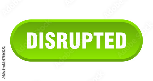 disrupted button. rounded sign on white background