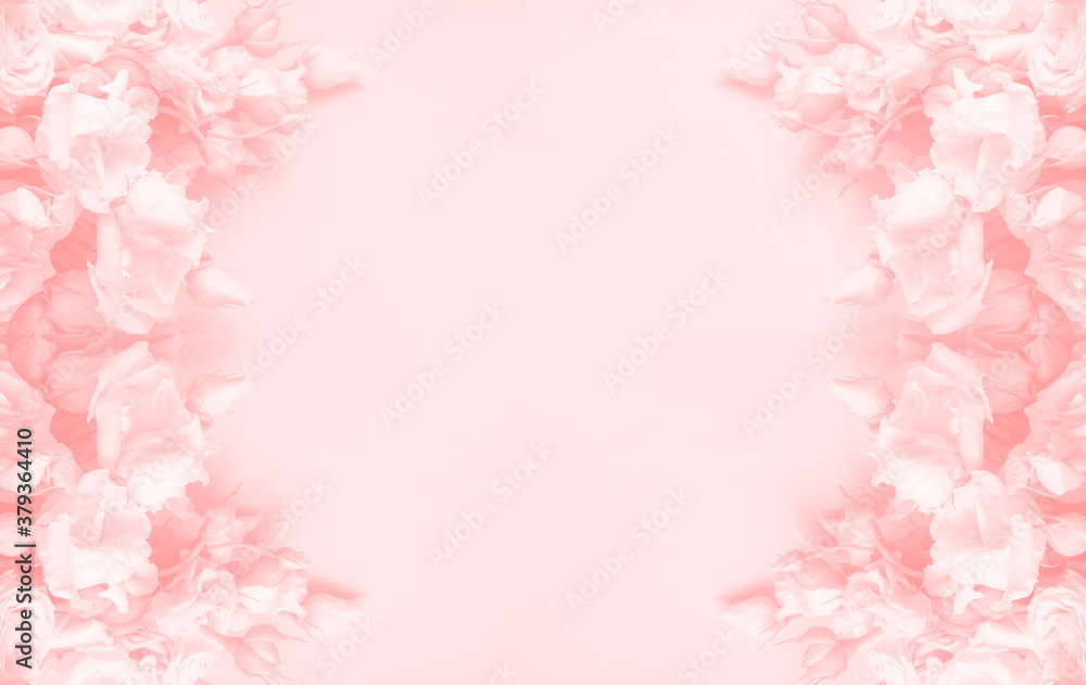 Business card banner with floral ornaments in soft colors.