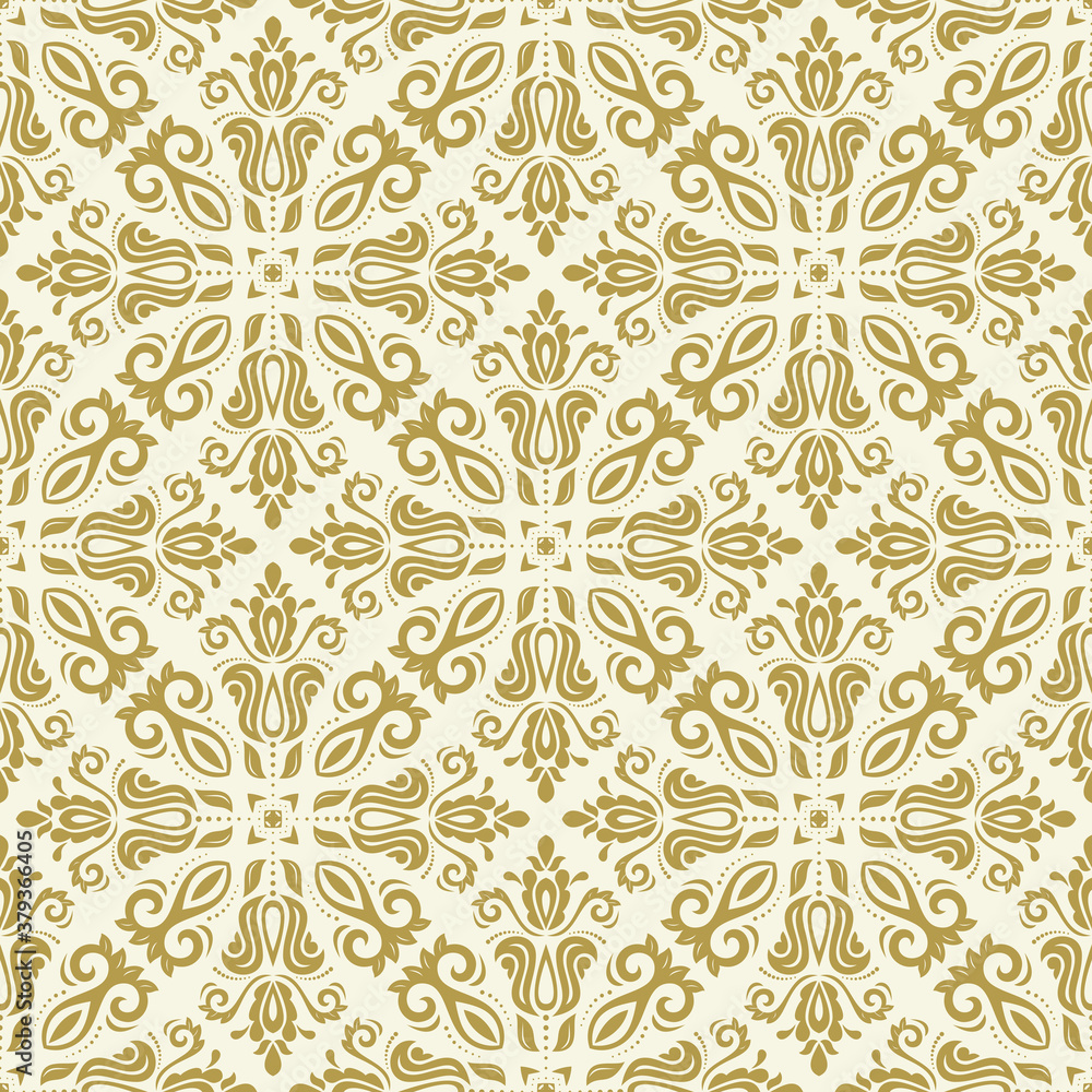 Fototapeta premium Classic seamless golden pattern. Damask orient ornament. Classic vintage background. Orient ornament for fabric, wallpaper and packaging