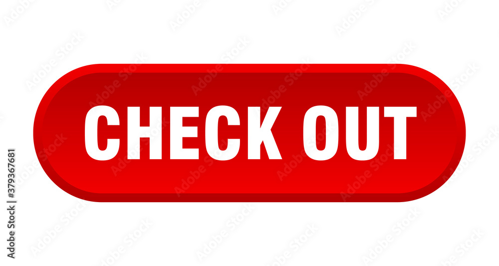 check out button. rounded sign on white background check out button. rounded sign on white background