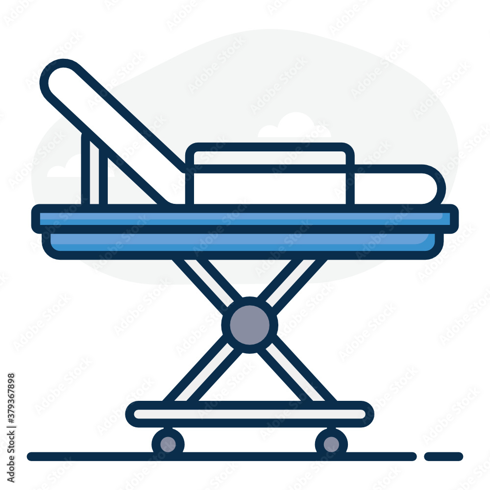 An editable vector of patient stretcher
An editable vector of patient stretcher