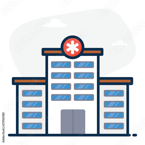
A flat icon design of hospital building 
