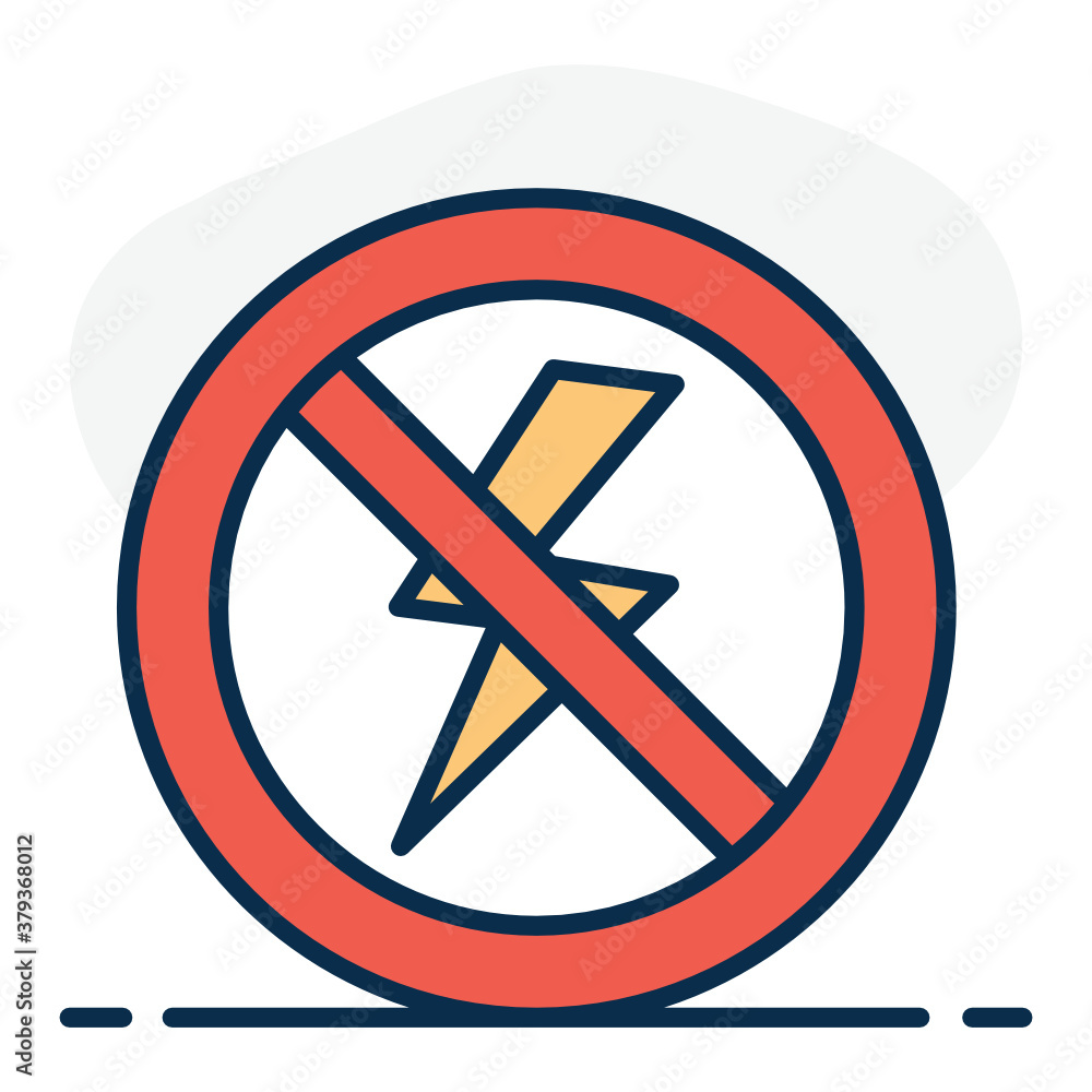 Power failure icon, cross on power
Power failure icon, cross on power