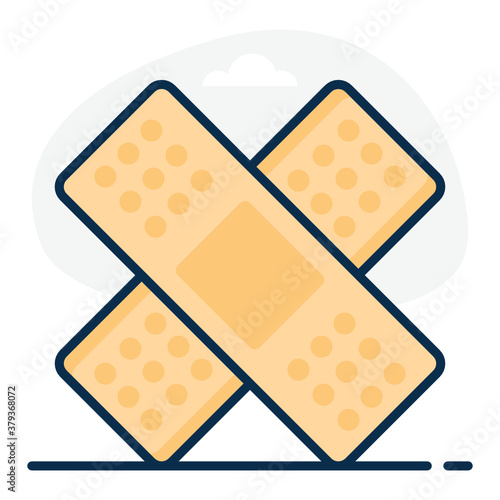 
Medical plaster icon in modern flat style, bandages 
