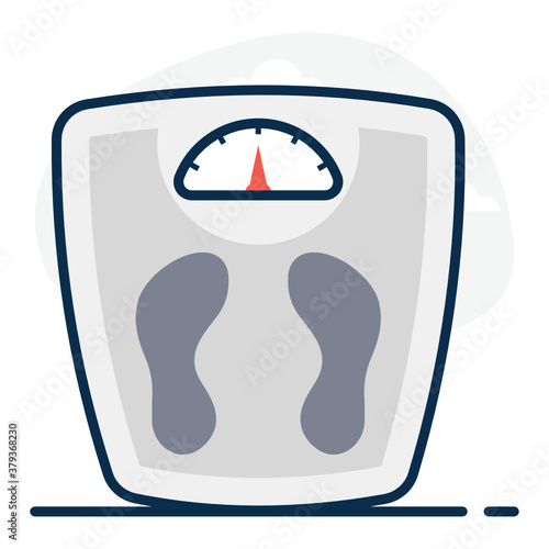 
An icon of weight scale in editable flat style 
