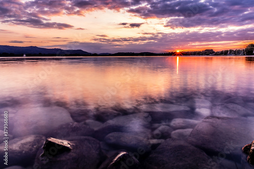 Pastell Farben beim Sonnenuntergang am Bodensee 